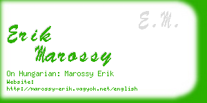 erik marossy business card